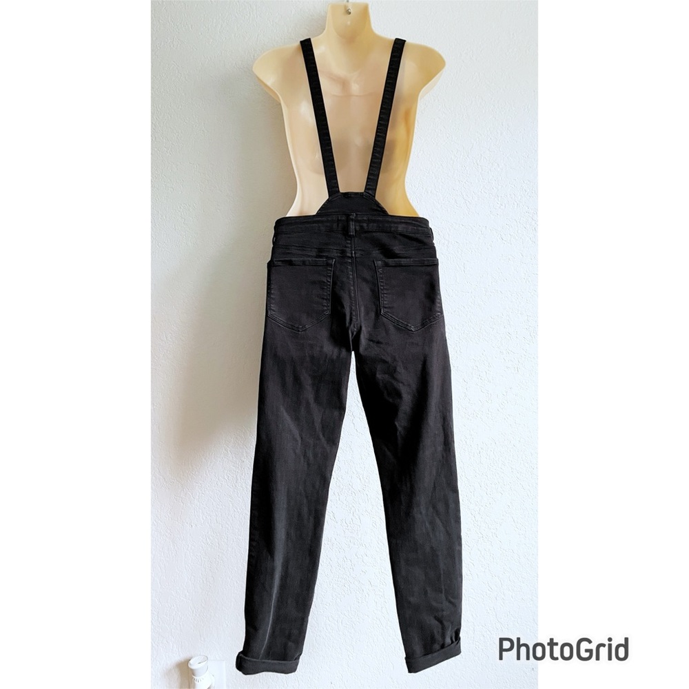 PacSun Black Leland Skinny Overalls Size 25 Stretchy - Picture 2 of 8